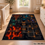 Glowing Dungeon Map Area Rug shown in room setting, view 3