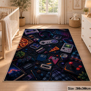 Retro Game Controller Collage Area Rug shown in room setting, view 3