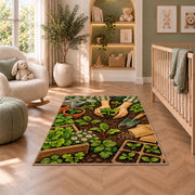 Planting Seedlings Rug in a nursery with a crib and armchair