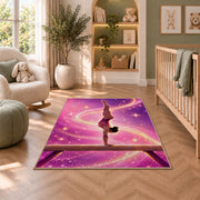 Gymnastics Balance Beam Rug in a nursery with a crib and armchair