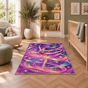 Rhythmic Gymnastics Ribbon Rug in a nursery with a crib and armchair