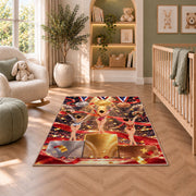 Gymnastics Podium Rug in a nursery with a crib and armchair