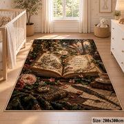 Floral Storybook Garden Area Rug shown in room setting, view 3