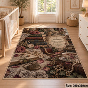 Romantic Floral Books Area Rug shown in room setting, view 3