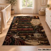 Vintage Book Stack and Tea Area Rug shown in room setting, view 3
