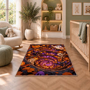 Halloween village underground tunnel area rug in a nursery seating area