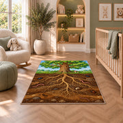Woodland Tree Roots Rug, Forest Nature Area Carpet for Kids Room and Cozy Living Room Decor - image 3