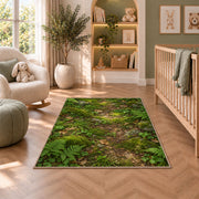 Mossy Forest Floor Rug, Green Woodland Nature Area Carpet for Bedroom and Cozy Reading Nook Decor - image 3