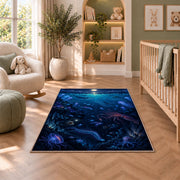 Deep Blue Underwater Rug, Ocean Reef Area Carpet for Kids Bedroom and Coastal Living Room Decor - image 3