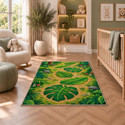 Green Tropical Leaf Path Rug, Botanical Garden Area Carpet for Kids Bedroom and Living Room Decor - image 3