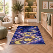 Golden Moonlit Star Trail Rug, room view 3