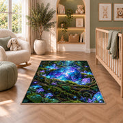 Glowing Blue Forest Stream Rug, room view 3