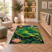 Lotus Leaf Pond Garden Rug, room view 3