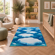 White Cloud Trail Blue Sky Rug, room view 3