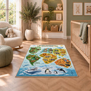 Animal World Map Rug, room view 3