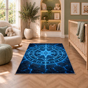 Blue Celestial Compass Rug, room view 3
