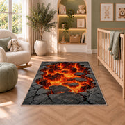 Molten Lava Opening Rug, Printed Area Carpet for Kids Bedroom and Cozy Living Room Decor - image 3