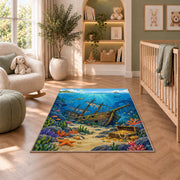 Underwater Shipwreck Rug, Printed Area Carpet for Kids Bedroom and Cozy Living Room Decor - image 3