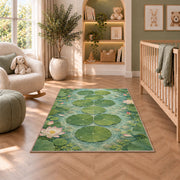 Green Lily Pad Path Rug, Printed Area Carpet for Kids Bedroom and Cozy Living Room Decor - image 3