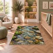 Pebble Stream Bed Rug, Printed Area Carpet for Kids Bedroom and Cozy Living Room Decor - image 3