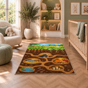 Woodland Burrow Rooms Rug, Printed Area Carpet for Kids Bedroom and Cozy Living Room Decor - image 3