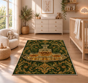 Crystal Decanter Rug in a nursery beside a crib and dresser