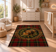 Tartan Whiskey Rug in a nursery beside a crib and dresser