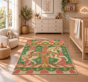 Carousel Horse Rug in a nursery beside a crib and dresser