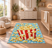 Popcorn Box Rug in a nursery beside a crib and dresser