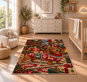 Christmas Dachshund Rug in a nursery beside a crib and dresser