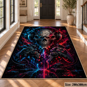 Neon Skull Fantasy Area Rug shown in room setting, view 4