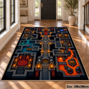 Arcade Dungeon Map Area Rug shown in room setting, view 4