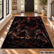 Crimson Dragon Fantasy Area Rug shown in room setting, view 4