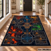 Colorful Dungeon Maze Area Rug shown in room setting, view 4