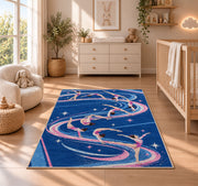 Gymnastics Tumbling Rug in a nursery beside a crib and dresser