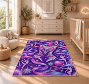Sparkly Leotard Rug in a nursery beside a crib and dresser