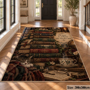Vintage Book Stack and Tea Area Rug shown in room setting, view 4