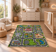 Detailed Neighborhood Road Rug, room view 4