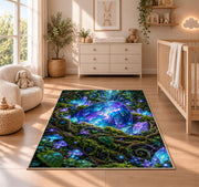 Glowing Blue Forest Stream Rug, room view 4