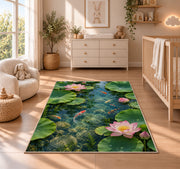 Pink Lotus Pond Rug, room view 4