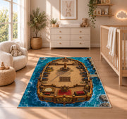Sailing Ship Deck Rug, room view 4
