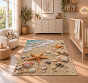 Starfish Shell Beach Rug, room view 4