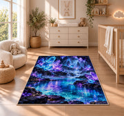 Neon Cosmic Clouds Rug, room view 4