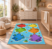 Rainbow Puzzle Shapes Rug, room view 4