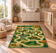 Winding Woodland Trail Rug, Printed Area Carpet for Kids Bedroom and Cozy Living Room Decor - image 4
