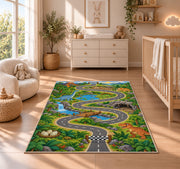 Country River Road Rug, Printed Area Carpet for Kids Bedroom and Cozy Living Room Decor - image 4
