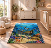 Underwater Shipwreck Rug, Printed Area Carpet for Kids Bedroom and Cozy Living Room Decor - image 4