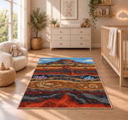 Earth Strata Landscape Rug, Printed Area Carpet for Kids Bedroom and Cozy Living Room Decor - image 4