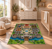 Castle Garden Plan Rug, Printed Area Carpet for Kids Bedroom and Cozy Living Room Decor - image 4