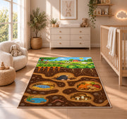 Woodland Burrow Rooms Rug, Printed Area Carpet for Kids Bedroom and Cozy Living Room Decor - image 4